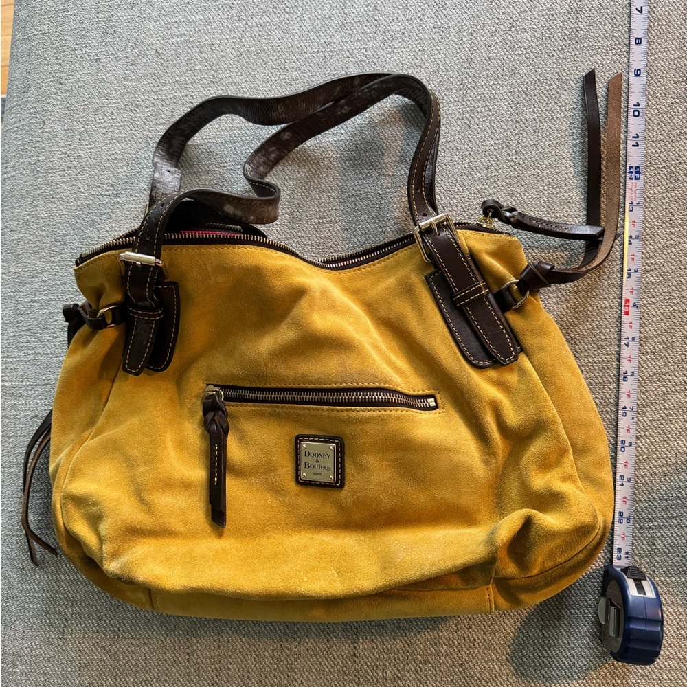 Dooney & Bourke Mustard Yellow Suede Handbag